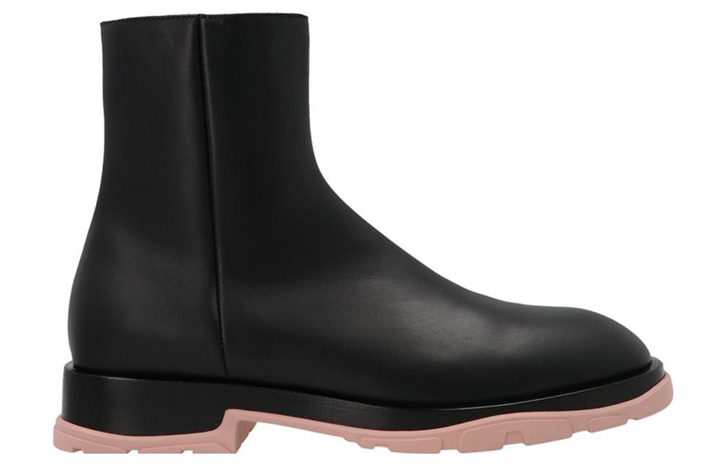 Order 알렉산더 맥퀸 블랙 레더 지퍼 부츠 682816WHFLF1438