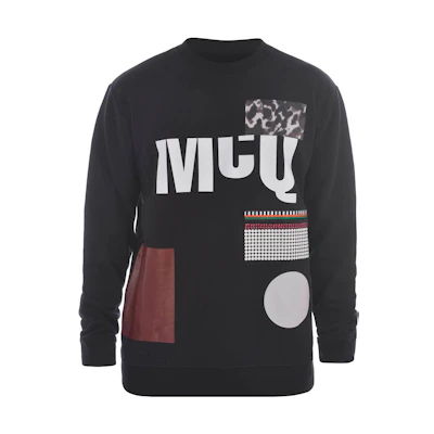 Alexander McQueen Letter Check Print Sweatshirt Black 348190-RHT35-1000