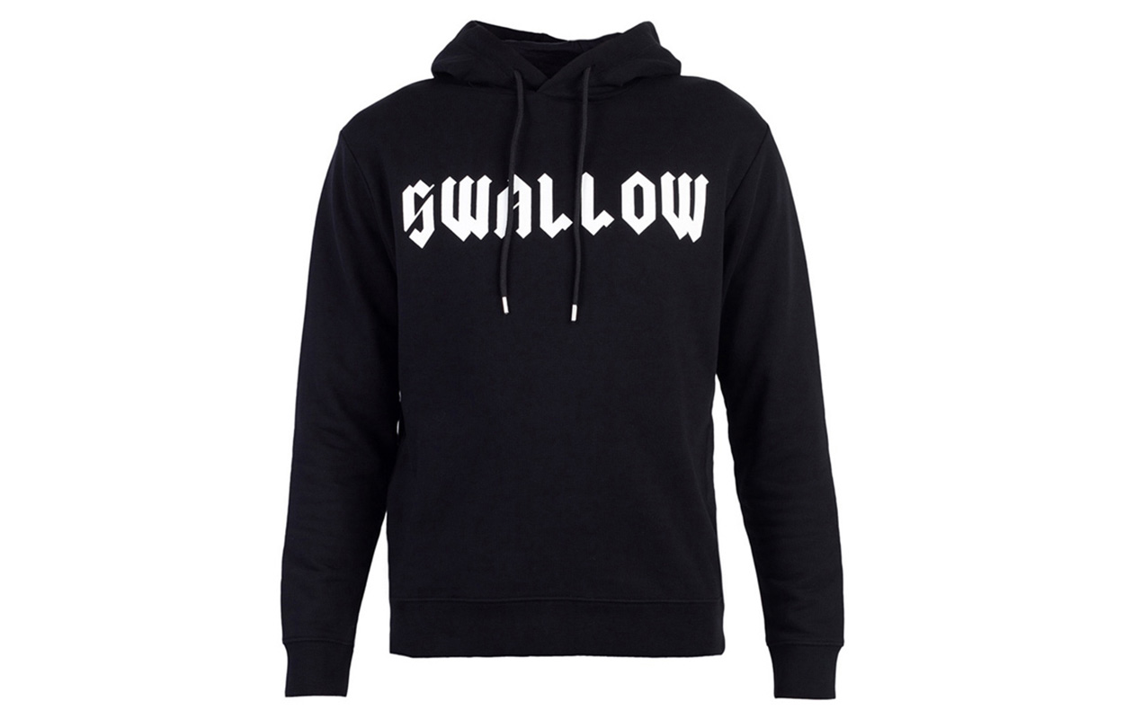 Alexander McQueen Letter Print Cotton Hoodie Black () 379434-RHT07-1049