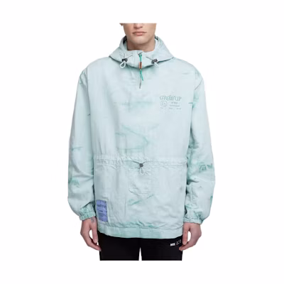 Alexander McQueen Letter Print Half-Zip Hoodie Jacket Light Blue 679474-RSA18-3014