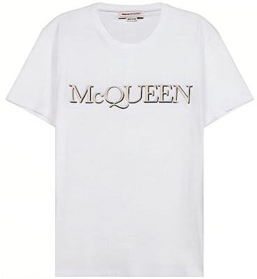 Alexander McQueen Kaos Pria Putih Regular Fit Crew Neck Letter Print 649876-QQZ56-0900 Order Alexander McQueen Kaos Pria Putih Regular Fit Crew Neck Letter Print 649876-QQZ56-0900
