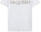 Sizing Alexander McQueen Kaos Pria Putih Regular Fit Crew Neck Letter Print 649876-QQZ56-0900