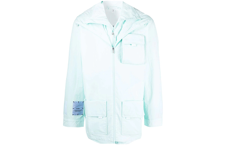 Alexander McQueen Light Blue Multi-Pocket Hooded Jacket 664867-RRA12-4031