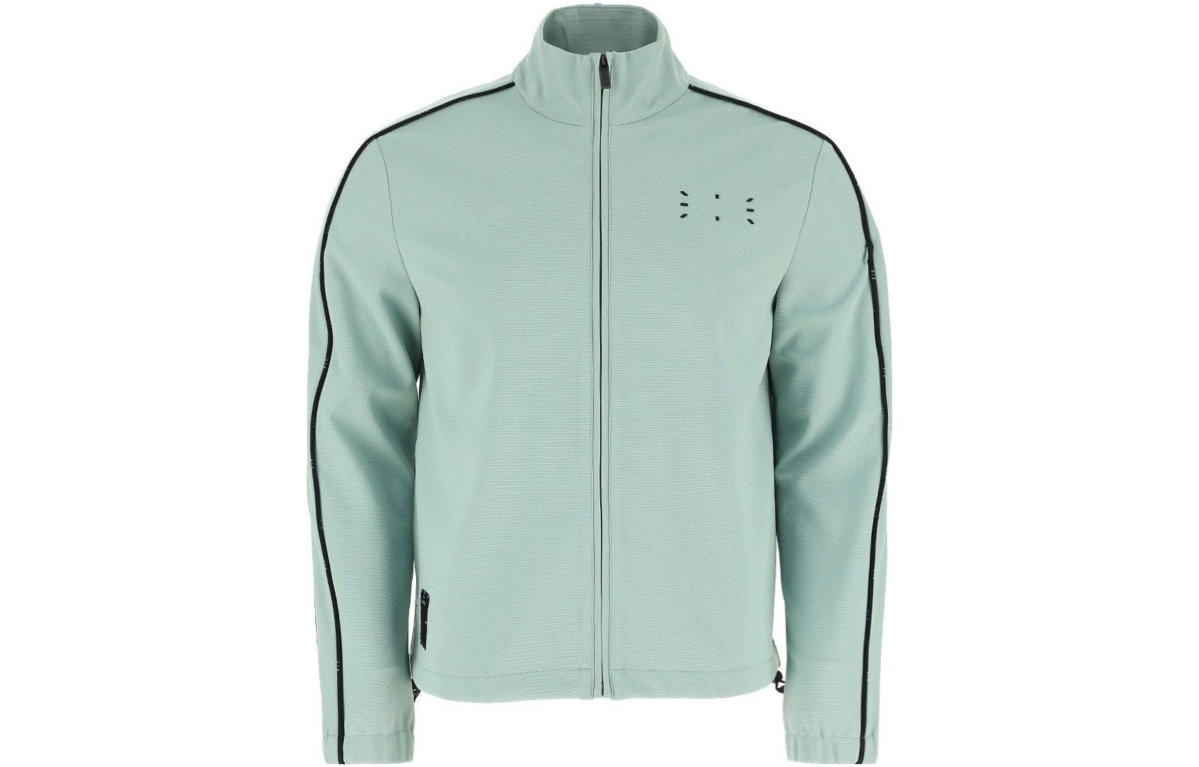 Alexander McQueen Light Green Striped Stand Collar Track Jacket 641389RQQ231000