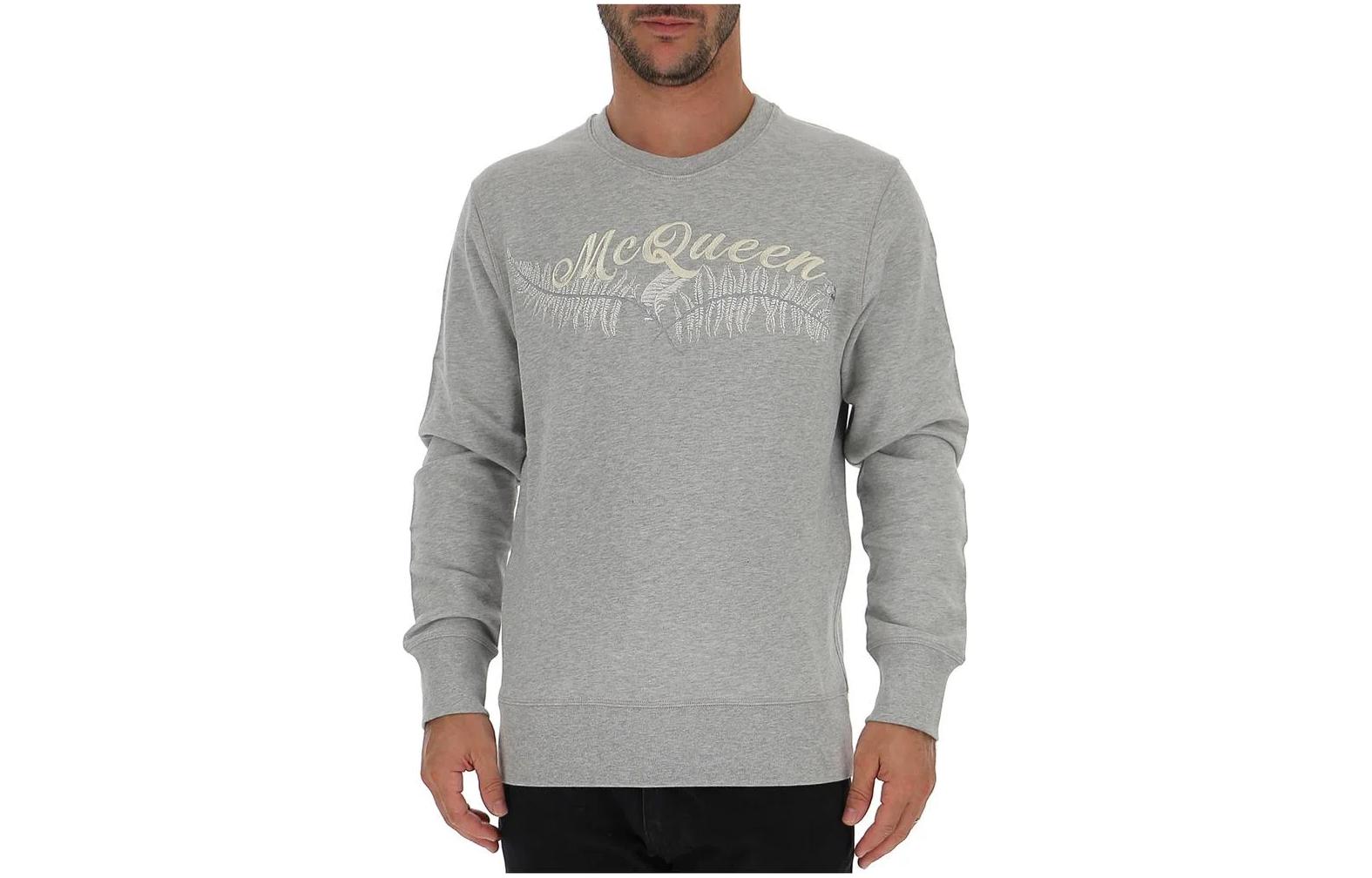 Alexander McQueen Logo Crewneck Pullover Sweatshirt Men’s Long Sleeve 575465-QNZ75-0902