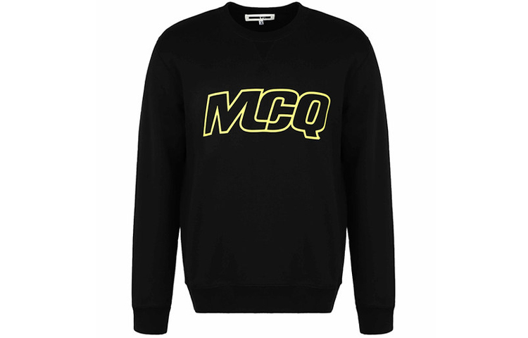 Buy 亚历山大麦昆标志黑色长袖圆领卫衣 387535-RNT61-1000