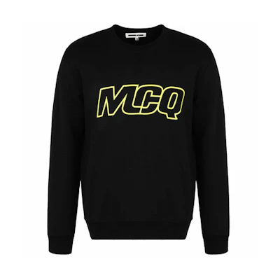 Alexander McQueen Logo Crewneck Sweatshirt Black Long Sleeve Pullover 387535-RNT61-1000