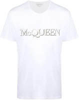 Alexander McQueen Logo Embroidered Crew Neck Short Sleeve T-Shirt White Men 649876QRZ560900 Alexander McQueen Logo Embroidered Crew Neck Short Sleeve T-Shirt White Men 649876QRZ560900