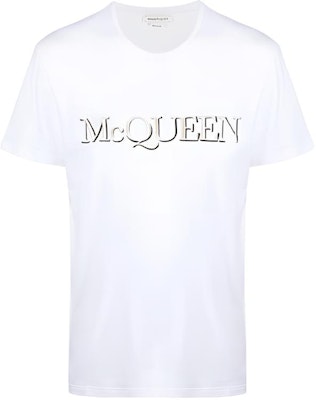 알렉산더맥퀸 로고 자수 크루넥 반팔 티셔츠 화이트 남성용 649876QRZ560900 Buy 알렉산더맥퀸 로고 자수 크루넥 반팔 티셔츠 화이트 남성용 649876QRZ560900