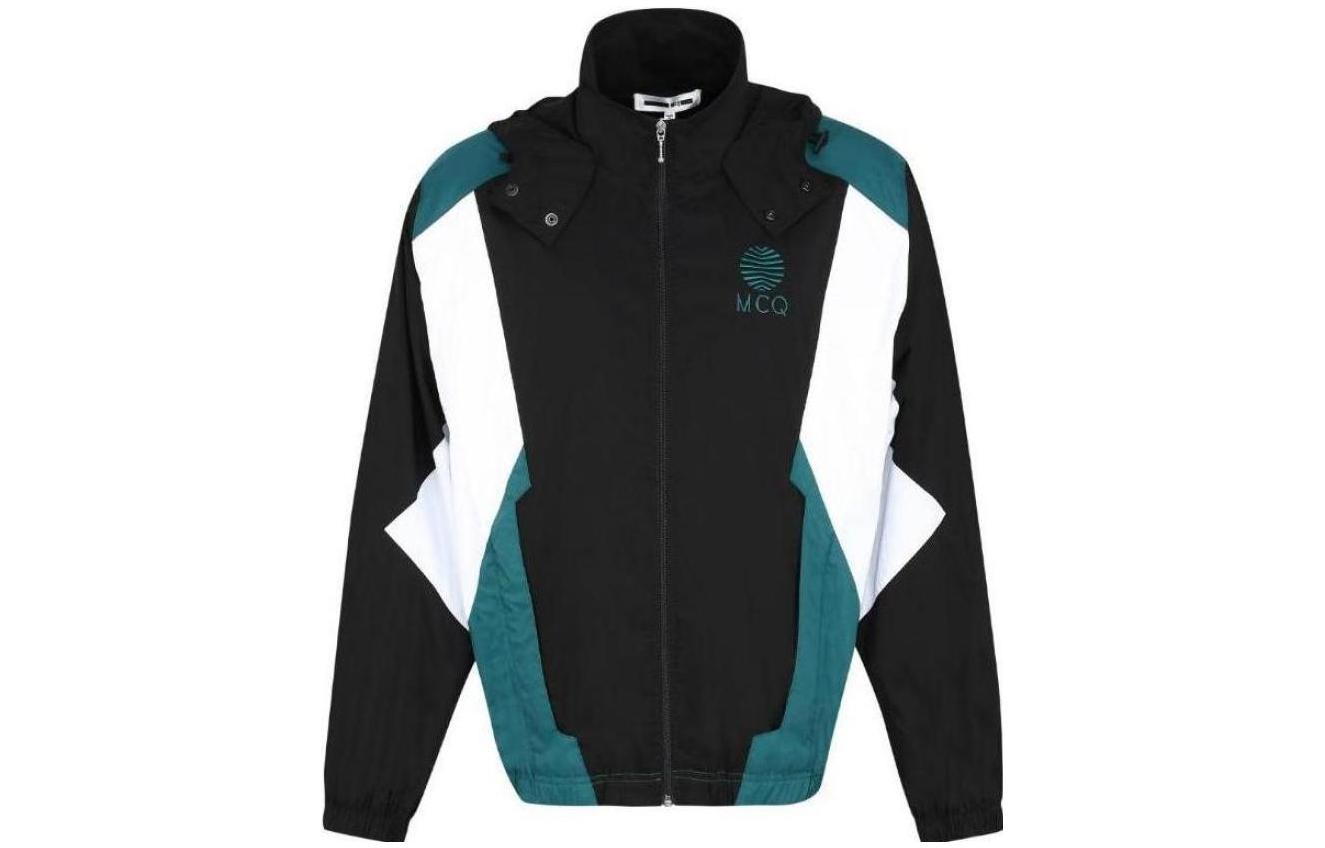 Alexander McQueen Logo Embroidered Hoodie Jacket Men’s Black 577185ROQ203701