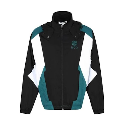 Alexander McQueen Logo Embroidered Hoodie Jacket Men’s Black 577185ROQ203701