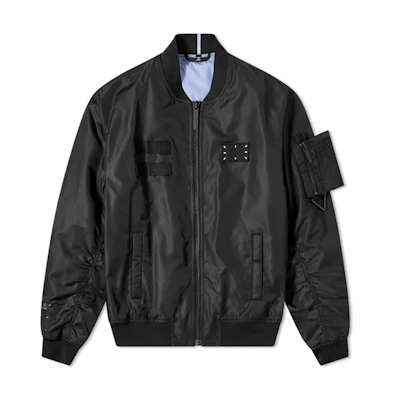 Alexander McQueen Logo Patch Bomber Jacket Black () 641388-RQQ25-1000