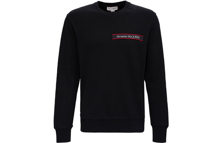 Alexander McQueen Logo Patch Crewneck Sweatshirt Black 642663-QRX75-0901