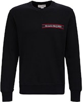 Alexander McQueen Logo Patch Crewneck Sweatshirt Black 642663-QRX75-0901 Alexander McQueen Logo Patch Crewneck Sweatshirt Black 642663-QRX75-0901