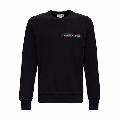 Alexander McQueen Logo Patch Crewneck Sweatshirt Black 642663-QRX75-0901