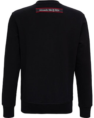 Alexander McQueen Logo Patch Crewneck Sweatshirt Hitam 642663-QRX75-0901 Lookbook Alexander McQueen Logo Patch Crewneck Sweatshirt Hitam 642663-QRX75-0901