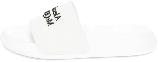 Alexander McQueen Logo Pool Slides 'White' 663564-W4RF0-9061 Alexander McQueen Logo Pool Slides 'White' 663564-W4RF0-9061