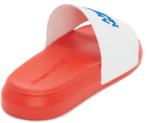 Alexander McQueen Logo Pool Slides 'White Orange' 663564-W4RF0-9124 Lookbook Alexander McQueen Logo Pool Slides 'White Orange' 663564-W4RF0-9124
