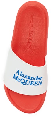 Alexander McQueen Logo Pool Slides 'White Orange' 663564-W4RF0-9124 Shop Alexander McQueen Logo Pool Slides 'White Orange' 663564-W4RF0-9124