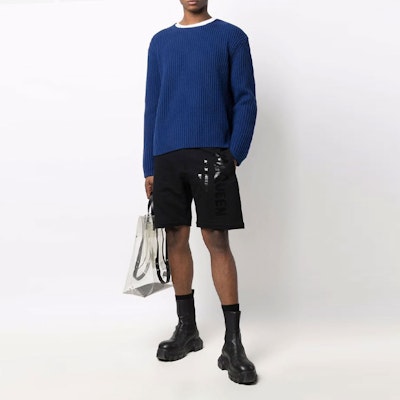 Alexander McQueen 黑色休閒短褲 Logo 印花 688717-QSZ81-0911 Lookbook Alexander McQueen 黑色休閒短褲 Logo 印花 688717-QSZ81-0911