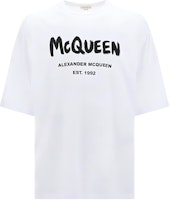 Alexander McQueen Logo Print Crewneck T-Shirt White FW22 Tee 704969-QTZ04-0900 Alexander McQueen Logo Print Crewneck T-Shirt White FW22 Tee 704969-QTZ04-0900