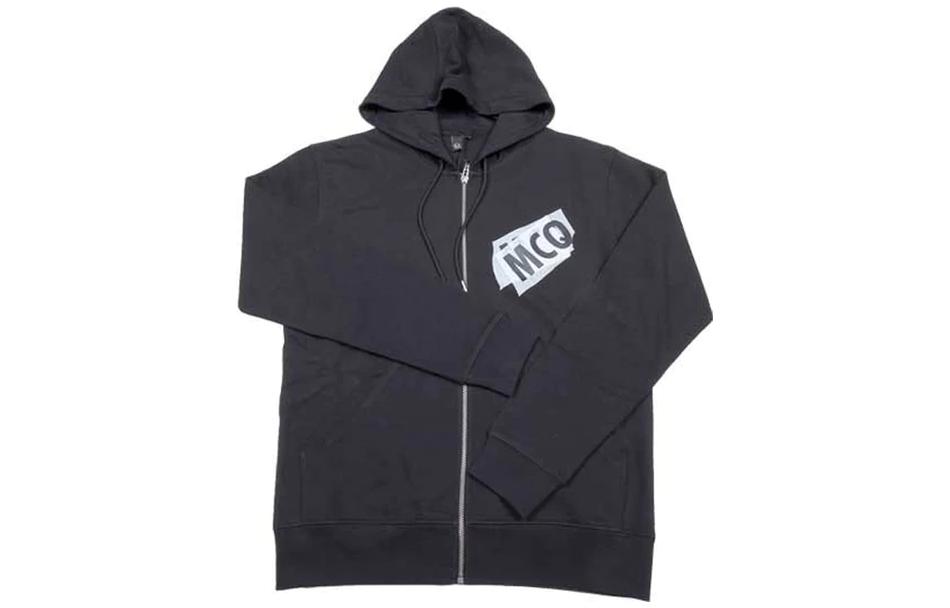 Alexander McQueen Logo Print Drawstring Hoodie Jacket Black 331653-RER28-1000