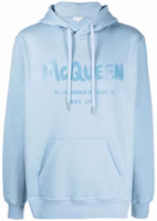 Alexander McQueen Logo Print Hoodie Blue 688715QTZ810913 Alexander McQueen Logo Print Hoodie Blue 688715QTZ810913