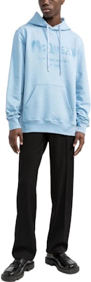 Alexander McQueen Logo Print Hoodie Blue 688715QTZ810913 Lookbook Alexander McQueen Logo Print Hoodie Blue 688715QTZ810913