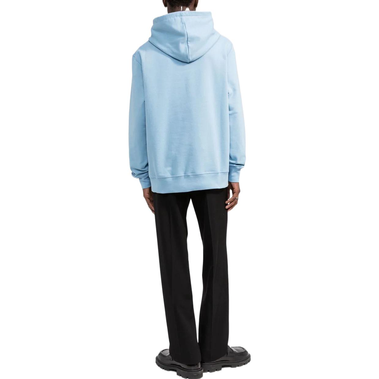 Shop Alexander McQueen Logo Print Hoodie Blue 688715QTZ810913