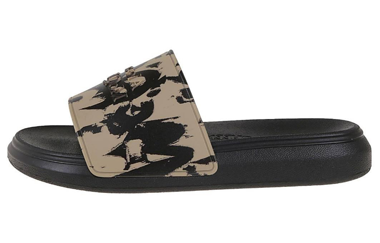 Alexander McQueen Logo Print Slides 'Light Brown' 705089W4QS89787