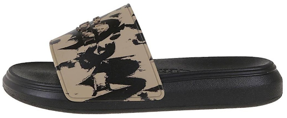 亞歷山大·麥昆 標誌印花拖鞋 淺褐色 Buy 亞歷山大·麥昆 標誌印花拖鞋 淺褐色