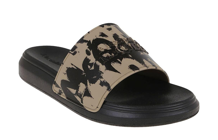 Order 亞歷山大·麥昆 標誌印花拖鞋 淺褐色