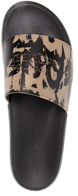 亞歷山大·麥昆 標誌印花拖鞋 淺褐色 Shop 亞歷山大·麥昆 標誌印花拖鞋 淺褐色