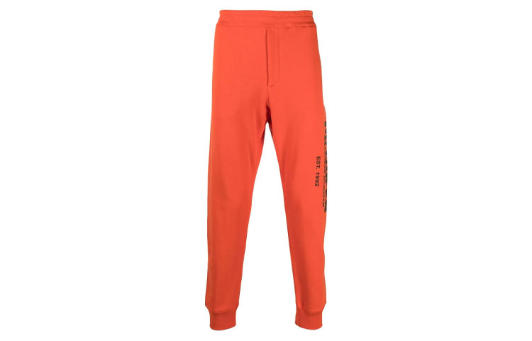 Alexander McQueen Logo Print Sweatpants Orange. 662580-QRZ71-0909