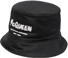 Alexander McQueen Logo Printed Casual Polyester Bucket Hat Black 6677794404Q1078 Alexander McQueen Logo Printed Casual Polyester Bucket Hat Black 6677794404Q1078
