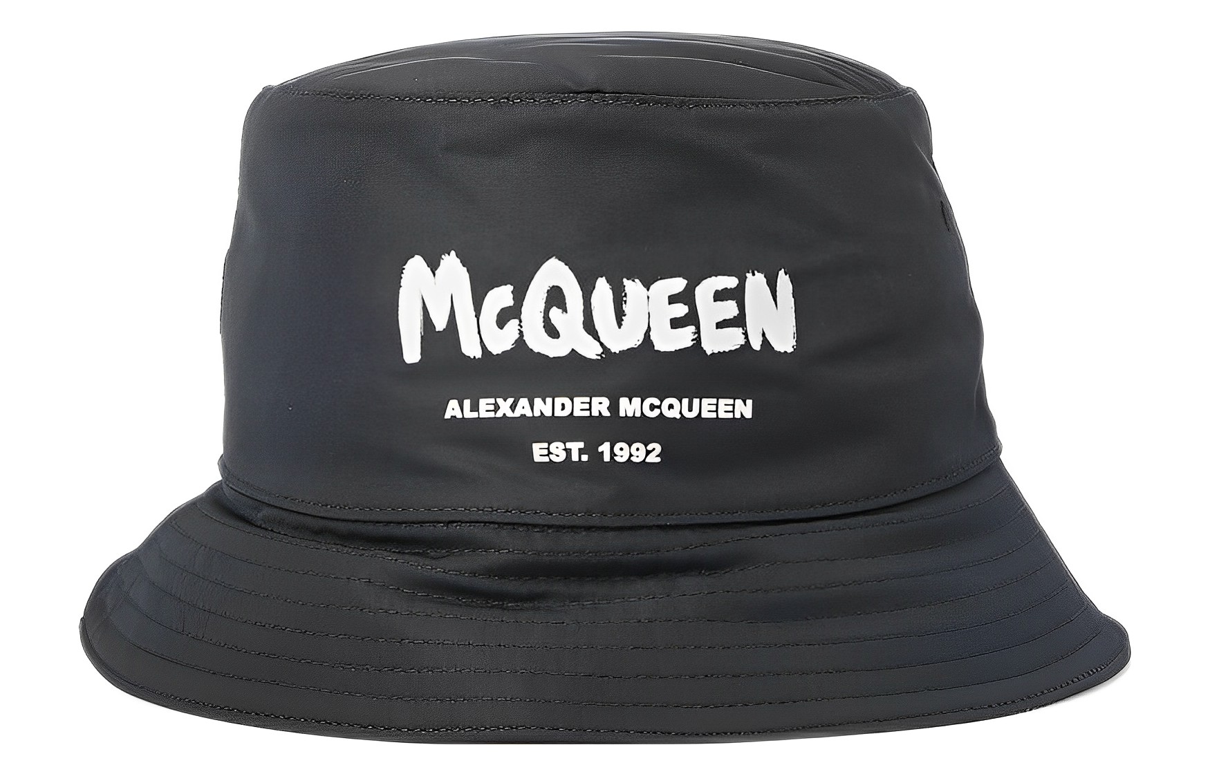 Lookbook Alexander McQueen Topi Baldi Logo Cetak Kasual Poliester Hitam 6677794404Q1078