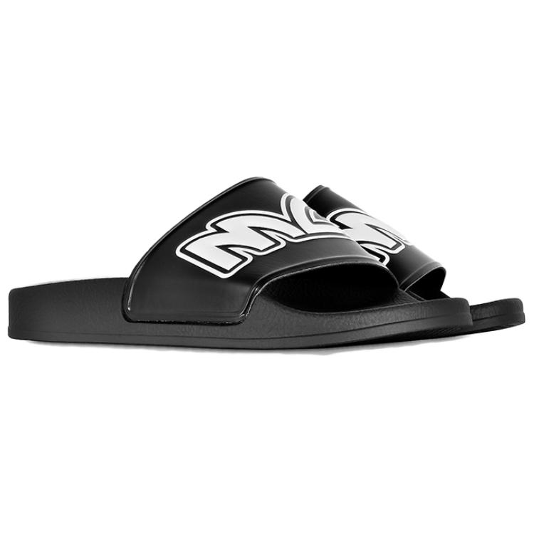 Lookbook Alexander McQueen Selipar Logo Hitam Putih 547040-R2587-1006