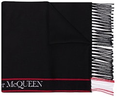 Alexander McQueen Logo Scarf Black 6262363777Q1074 Alexander McQueen Logo Scarf Black 6262363777Q1074