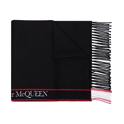 Alexander McQueen Logo Scarf Black 6262363777Q1074