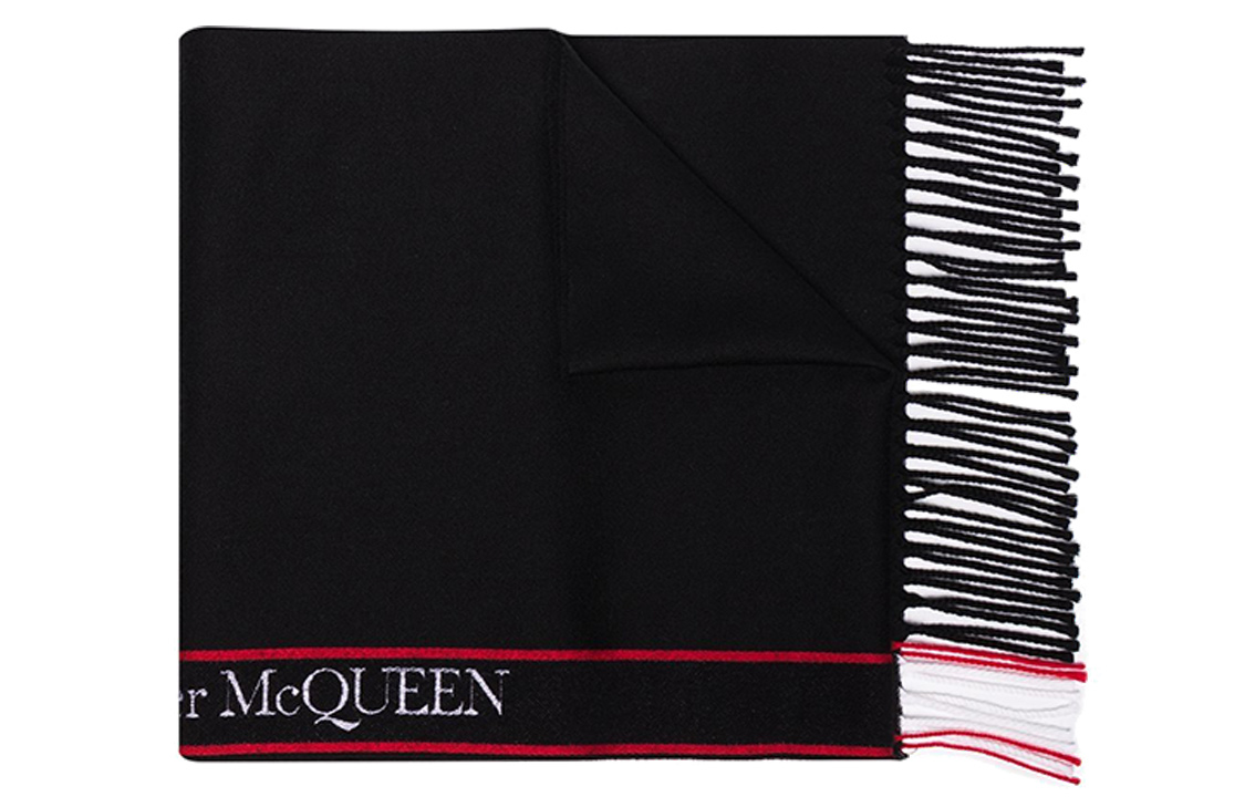 Order Alexander McQueen 黑色標誌圍巾 6262363777Q1074