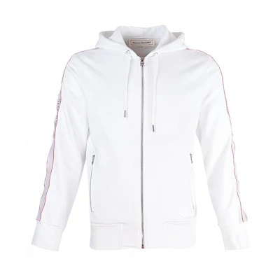 Alexander McQueen Logo Strap Zip-Up Jacket Men’s White 654794-QRX75-0900