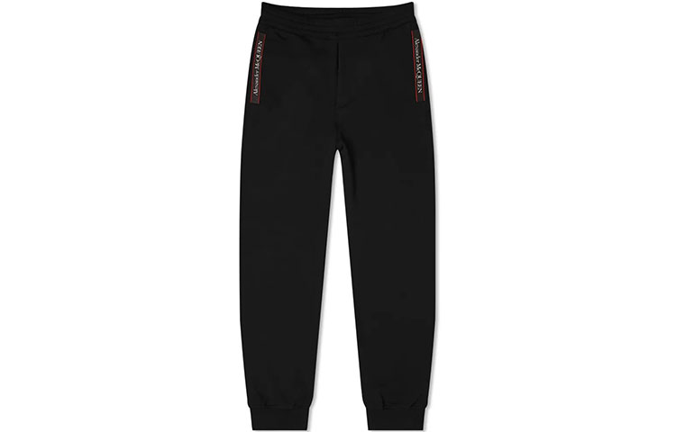 Alexander McQueen Logo Tape Knit Joggers Black 642664-QRX75-0902