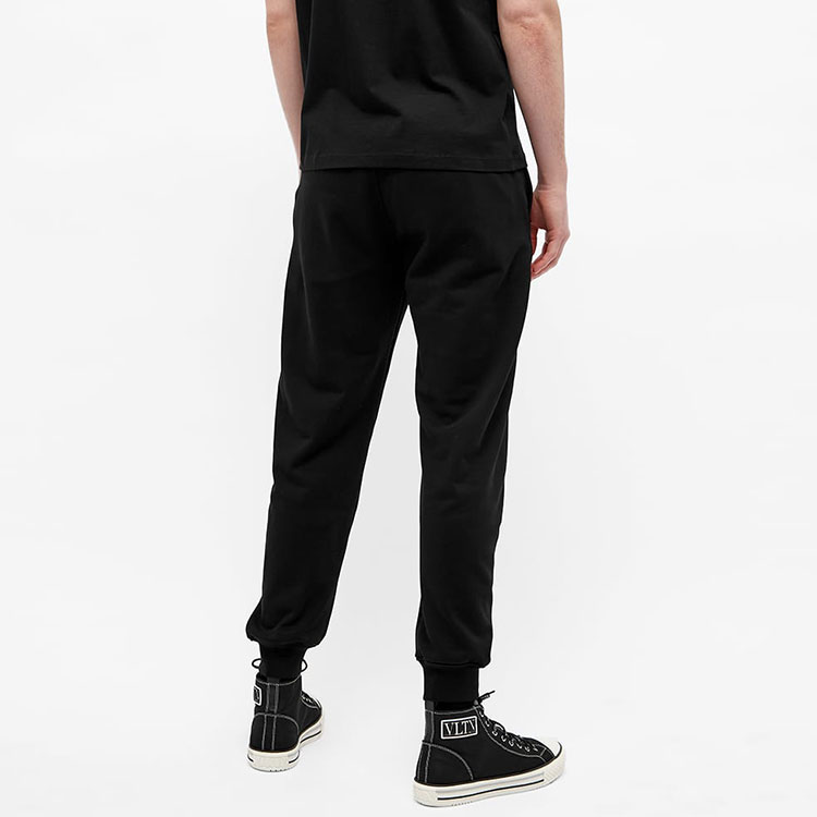 Shop Alexander McQueen 標誌織帶針織運動長褲 黑色 642664-QRX75-0902