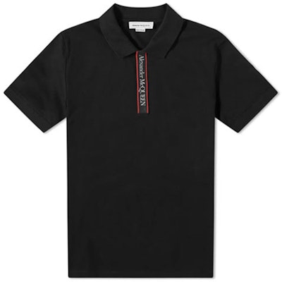 알렉산더 맥퀸 로고 테이프 반팔 폴로 셔츠 블랙. 642660-QRX77-0901 Buy 알렉산더 맥퀸 로고 테이프 반팔 폴로 셔츠 블랙. 642660-QRX77-0901