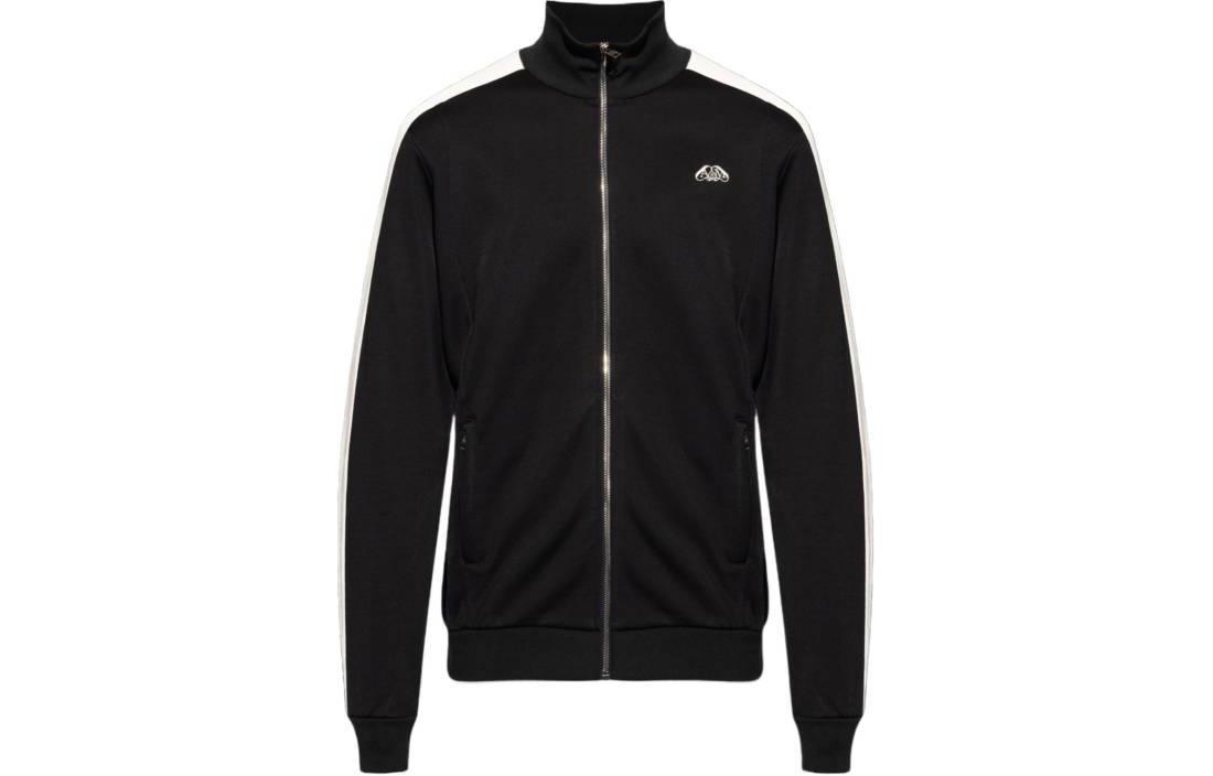 Alexander McQueen Logo Zip-Up Jacket Black Long Sleeve High Collar 781897-QXAAH-4100