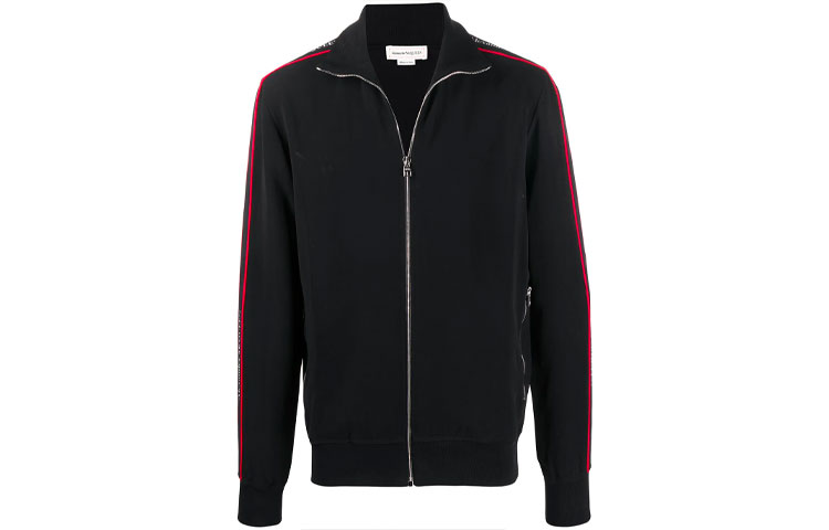 Order Alexander McQueen Jaket Lengan Panjang Logo Zipper - Hitam 625377-QPR38-1000