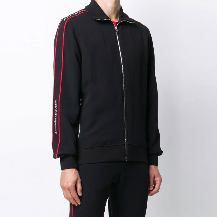 Purchase Alexander McQueen Jaket Lengan Panjang Logo Zipper - Hitam 625377-QPR38-1000