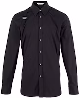 Alexander McQueen Long-Sleeve Shirt with Buckle Detail - Black 624753-QPN44-1000 Alexander McQueen Long-Sleeve Shirt with Buckle Detail - Black 624753-QPN44-1000