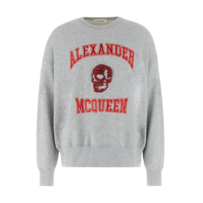 Alexander McQueen Loose Fit Crewneck Long Sleeve Sweatshirt Grey () 754562-QVX43-0902