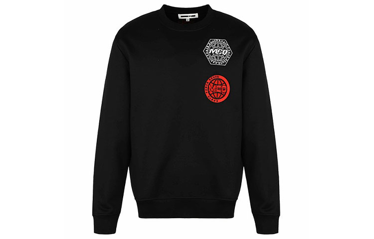 Alexander McQueen Loose Fit Embroidered Crewneck Sweatshirt Black 415099-RNT17-1000